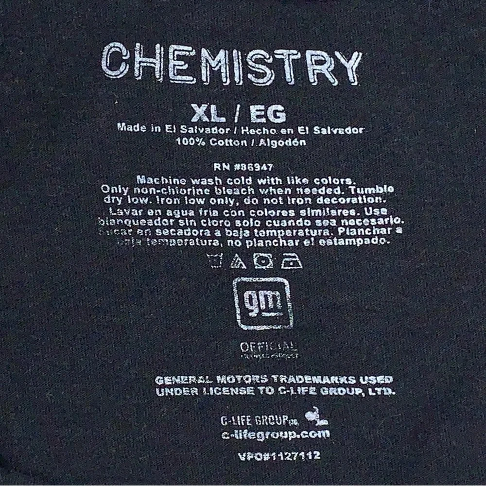 XL Chemistry Corvette Cropped Tshirt Womens Black Pink Graphic Retro Cotton